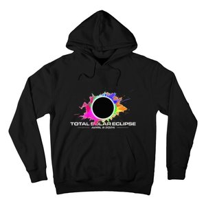 Total Solar Eclipse April 8 2024 Colorful Splash Totality Hoodie