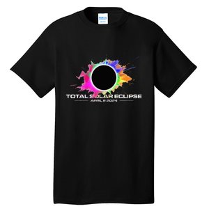 Total Solar Eclipse April 8 2024 Colorful Splash Totality Tall T-Shirt