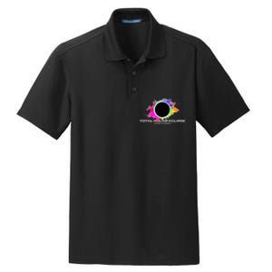 Total Solar Eclipse April 8 2024 Colorful Splash Totality Dry Zone Grid Polo