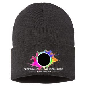 Total Solar Eclipse April 8 2024 Colorful Splash Totality Sustainable Knit Beanie