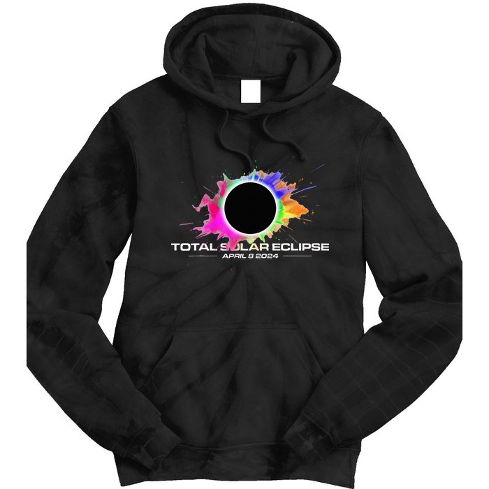 Total Solar Eclipse April 8 2024 Colorful Splash Totality Tie Dye Hoodie