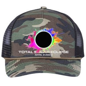 Total Solar Eclipse April 8 2024 Colorful Splash Totality Retro Rope Trucker Hat Cap