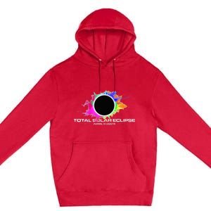 Total Solar Eclipse April 8 2024 Colorful Splash Totality Premium Pullover Hoodie