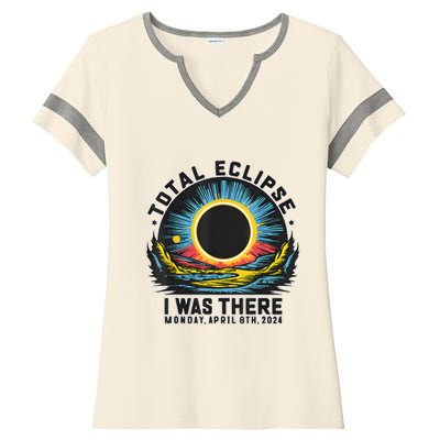 Total Solar Eclipse I Was There Monday Ladies Halftime Notch Neck Tee