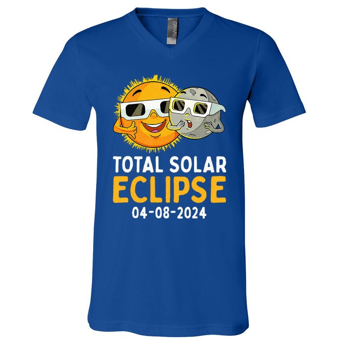 Total Solar Eclipse April 8 2024 V-Neck T-Shirt