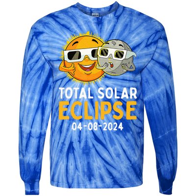 Total Solar Eclipse April 8 2024 Tie-Dye Long Sleeve Shirt