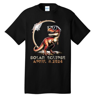 Total Solar Eclipse 4.08.24 Dinosaur Solar Eclipse 2024 Tall T-Shirt