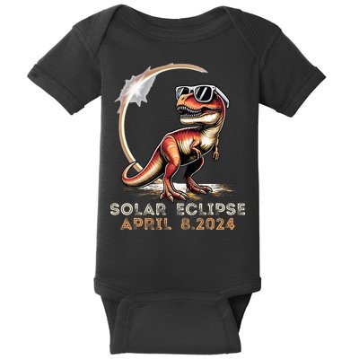 Total Solar Eclipse 4.08.24 Dinosaur Solar Eclipse 2024 Baby Bodysuit