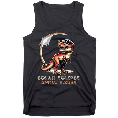 Total Solar Eclipse 4.08.24 Dinosaur Solar Eclipse 2024 Tank Top