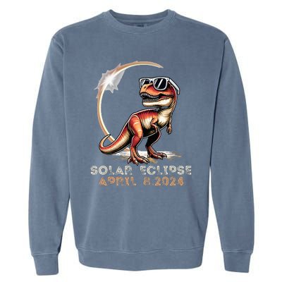 Total Solar Eclipse 4.08.24 Dinosaur Solar Eclipse 2024 Garment-Dyed Sweatshirt