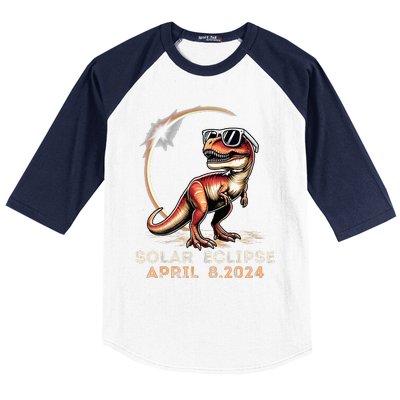 Total Solar Eclipse 4.08.24 Dinosaur Solar Eclipse 2024 Baseball Sleeve Shirt