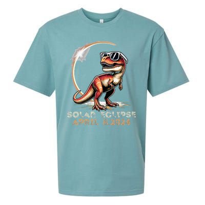 Total Solar Eclipse 4.08.24 Dinosaur Solar Eclipse 2024 Sueded Cloud Jersey T-Shirt