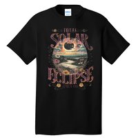 Total Solar Eclipse April 8 2024 Vintage Flowers Astrology Tall T-Shirt