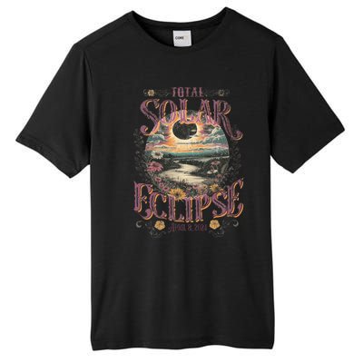 Total Solar Eclipse April 8 2024 Vintage Flowers Astrology Tall Fusion ChromaSoft Performance T-Shirt