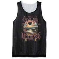 Total Solar Eclipse April 8 2024 Vintage Flowers Astrology Mesh Reversible Basketball Jersey Tank