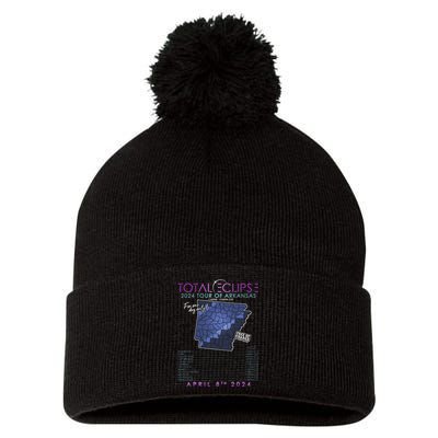 Total Solar Eclipse 2024 Of Arkansas Pom Pom 12in Knit Beanie