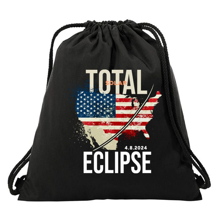 Total Solar Eclipse United States 4.8.2024 Drawstring Bag