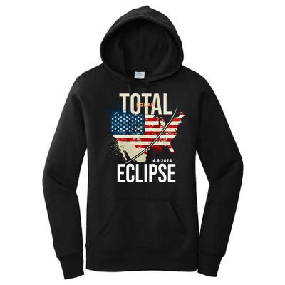 Total Solar Eclipse United States 4.8.2024 Women's Pullover Hoodie