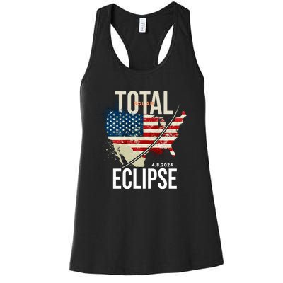 Total Solar Eclipse United States 4.8.2024 Women's Racerback Tank