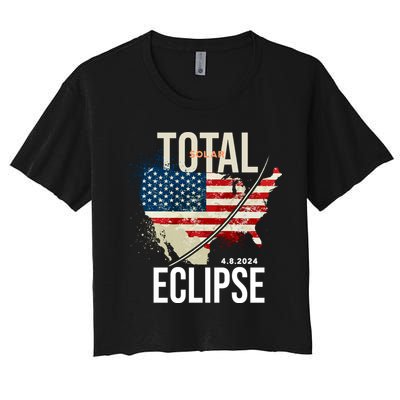 Total Solar Eclipse United States 4.8.2024 Crop Top