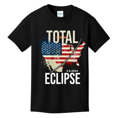 Total Solar Eclipse United States 4.8.2024 Kids T-Shirt