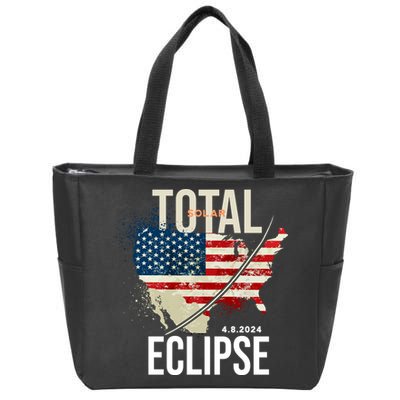 Total Solar Eclipse United States 4.8.2024 Zip Tote Bag