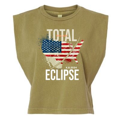 Total Solar Eclipse United States 4.8.2024 Garment-Dyed Women's Muscle Tee