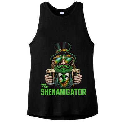 The Shenanigator, Funny Shenanigans Design For St Paddys Day Ladies PosiCharge Tri-Blend Wicking Tank