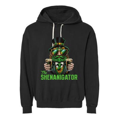 The Shenanigator, Funny Shenanigans Design For St Paddys Day Garment-Dyed Fleece Hoodie