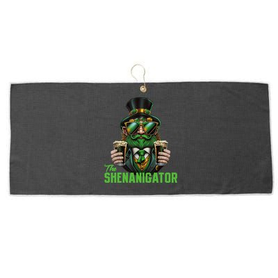 The Shenanigator, Funny Shenanigans Design For St Paddys Day Large Microfiber Waffle Golf Towel