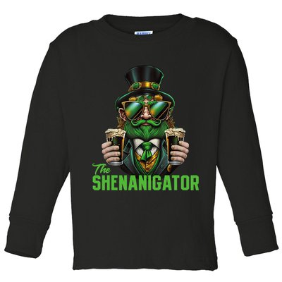 The Shenanigator, Funny Shenanigans Design For St Paddys Day Toddler Long Sleeve Shirt