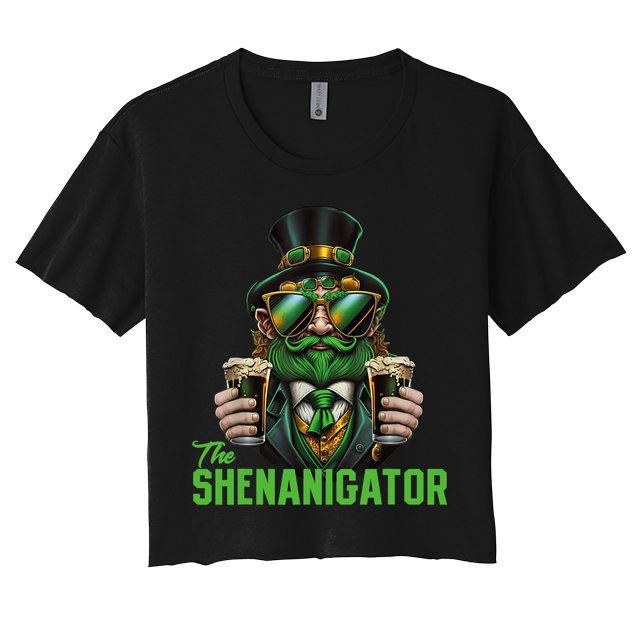 The Shenanigator, Funny Shenanigans Design For St Paddys Day Crop Top