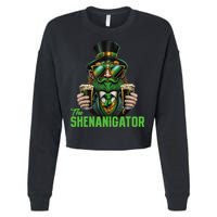 The Shenanigator, Funny Shenanigans Design For St Paddys Day Cropped Pullover Crew