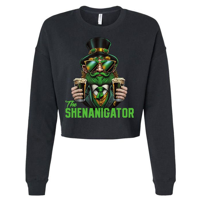 The Shenanigator, Funny Shenanigans Design For St Paddys Day Cropped Pullover Crew