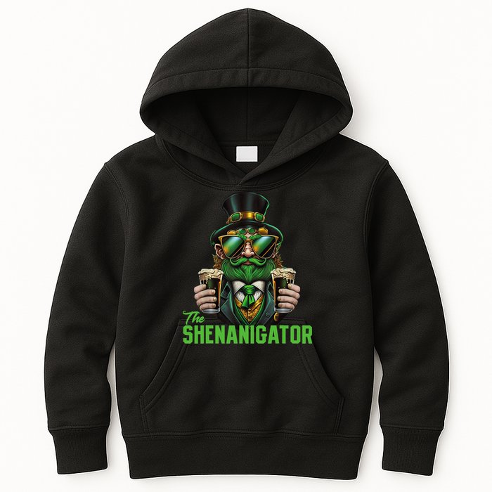 The Shenanigator, Funny Shenanigans Design For St Paddys Day Kids Hoodie