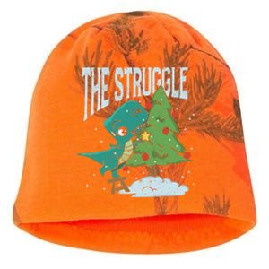 The Struggle Funny Dinosaur Christmas Tree Rex Xmas Pajamas Great Gift Kati - Camo Knit Beanie