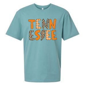 Tennessee State Flag Orange Plaid Leopard Tn Sueded Cloud Jersey T-Shirt