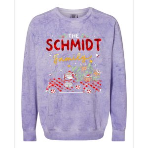 The Schmidt Family Christmas Matching Pajamas Colorblast Crewneck Sweatshirt