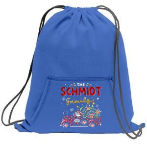 The Schmidt Family Christmas Matching Pajamas Sweatshirt Cinch Pack Bag