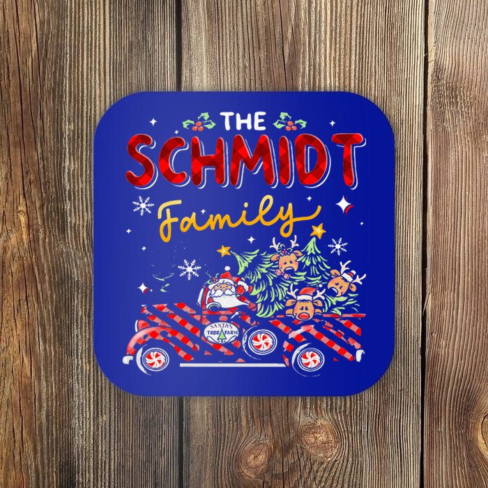 The Schmidt Family Christmas Matching Pajamas Coaster