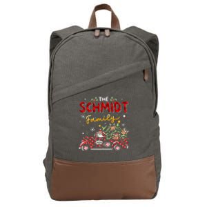 The Schmidt Family Christmas Matching Pajamas Cotton Canvas Backpack