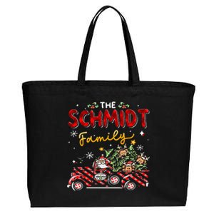 The Schmidt Family Christmas Matching Pajamas Cotton Canvas Jumbo Tote