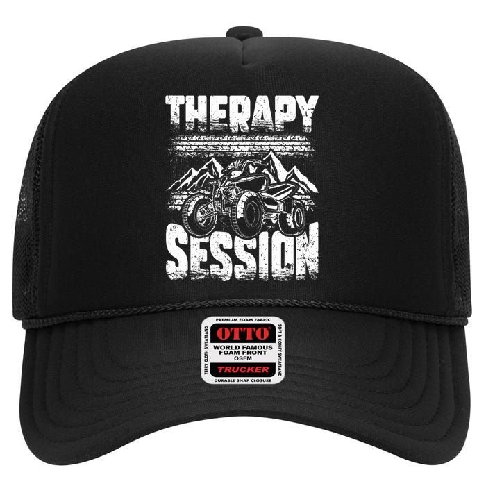 Therapy Session Funny ATV FourWheeler Quad Bike Rider High Crown Mesh Back Trucker Hat