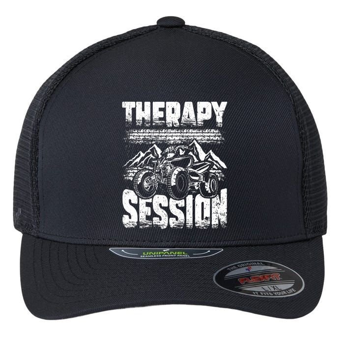 Therapy Session Funny ATV FourWheeler Quad Bike Rider Flexfit Unipanel Trucker Cap