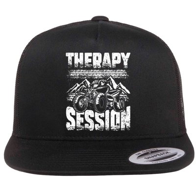 Therapy Session Funny ATV FourWheeler Quad Bike Rider Flat Bill Trucker Hat