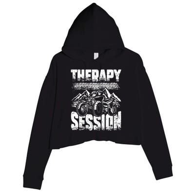 Therapy Session Funny ATV FourWheeler Quad Bike Rider Crop Fleece Hoodie