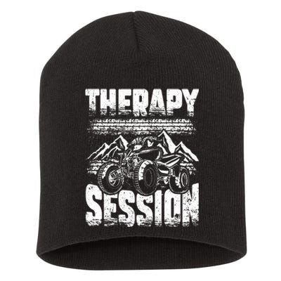 Therapy Session Funny ATV FourWheeler Quad Bike Rider Short Acrylic Beanie