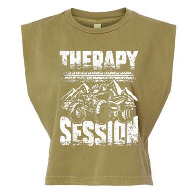 Therapy Session Funny ATV FourWheeler Quad Bike Rider Garment-Dyed Women's Muscle Tee