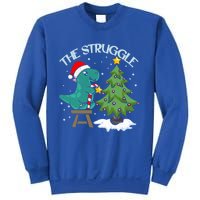 The Struggle Funny Dinosaur Christmas Tree Rex Xmas Pajamas Great Gift Sweatshirt