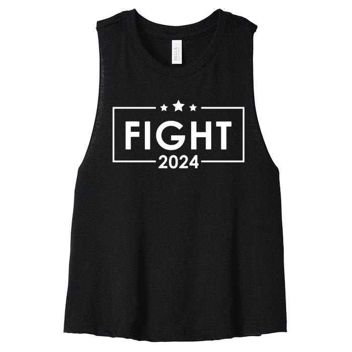 Trump Shot Fight 2024 Trump Supporters Trump Rally 2024 Women's Racerback Cropped Tank